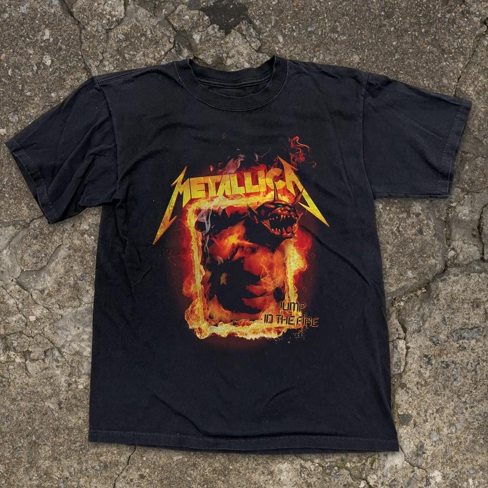 Metallica Jump In The Fire Unisex Schwarzes T-Shirt Größe S-5XL Unisex T-Shirt