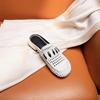 Fashion Women's Hollow Bow-top Slippers Summer New Round Head Deep Mouth Metal Buckle Soft Sole Non-slip Mid-heel Shoes