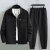 Men's Stripe Sets Plus Size 10XL 11XL Cargo Shirts Pants Male Spring Autumn Suits Fashion Casual Jacket Sets Big Size