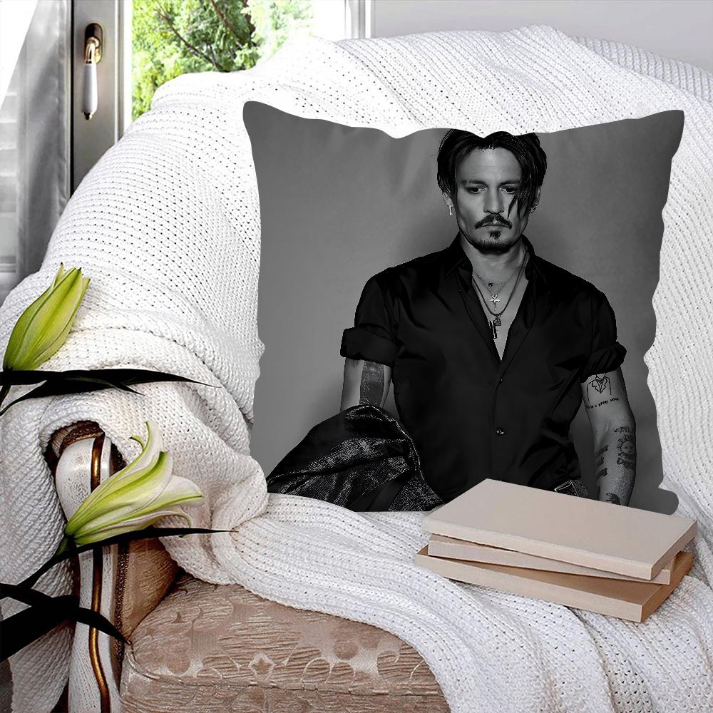J-Johnny Depp Pillow Case Square Pillow Bedroom Sofa Leisure Comfort Cushion Car Living Room Home Decoration
