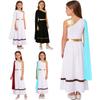 Rochie Costum Zeu Grec Roman pentru Fete Copii Rochie Fără Mâneci Patchwork Lucios Metalic Cusută cu Pelerină Tip Șal pentru Cosplay Spectacol pe Scenă