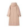 Thick Over-the-knee Hooded Horn Buckle Thickened Fur One-piece Coat Women's Imitation Lamb Wool Coat Winter Hooded Cotton Coat