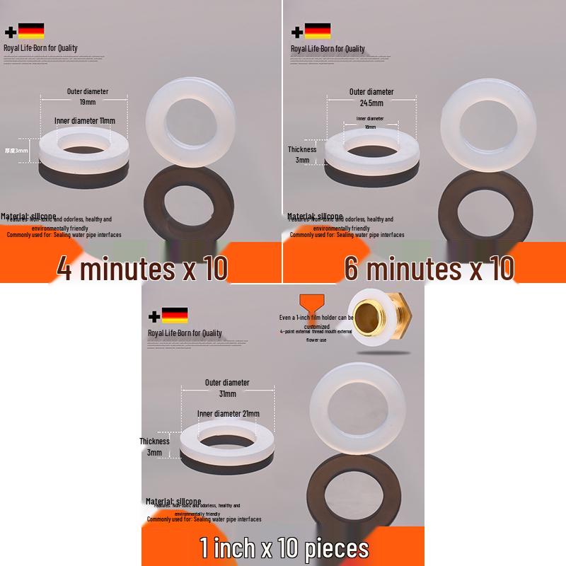 4-6 Minute Silicone Waterproof Gasket Seal for Water Heaters & Showers - Black Nitrile Rubber, Thickened Flat Washer