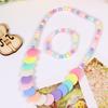 Candy Color Beads Necklace Bracelet Set Kids Jewelry Set Party Jewelry Plastic Texture Birthday Perfect for Kids Present