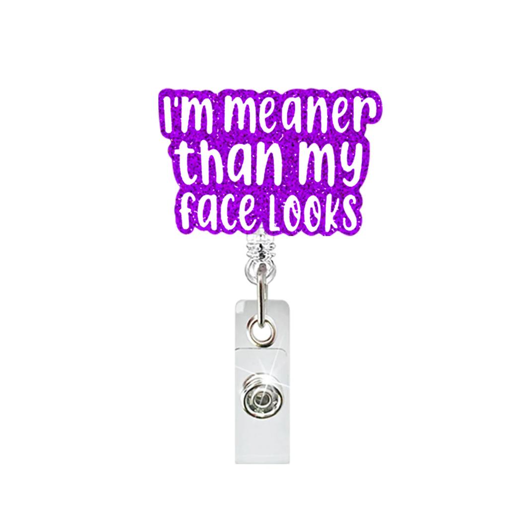 New Glitter Acrylic Nurse Badge Reel Retractable Id Badge Holder With 360 Rotating Alligator Clip Name Holder Medicine Supplies
