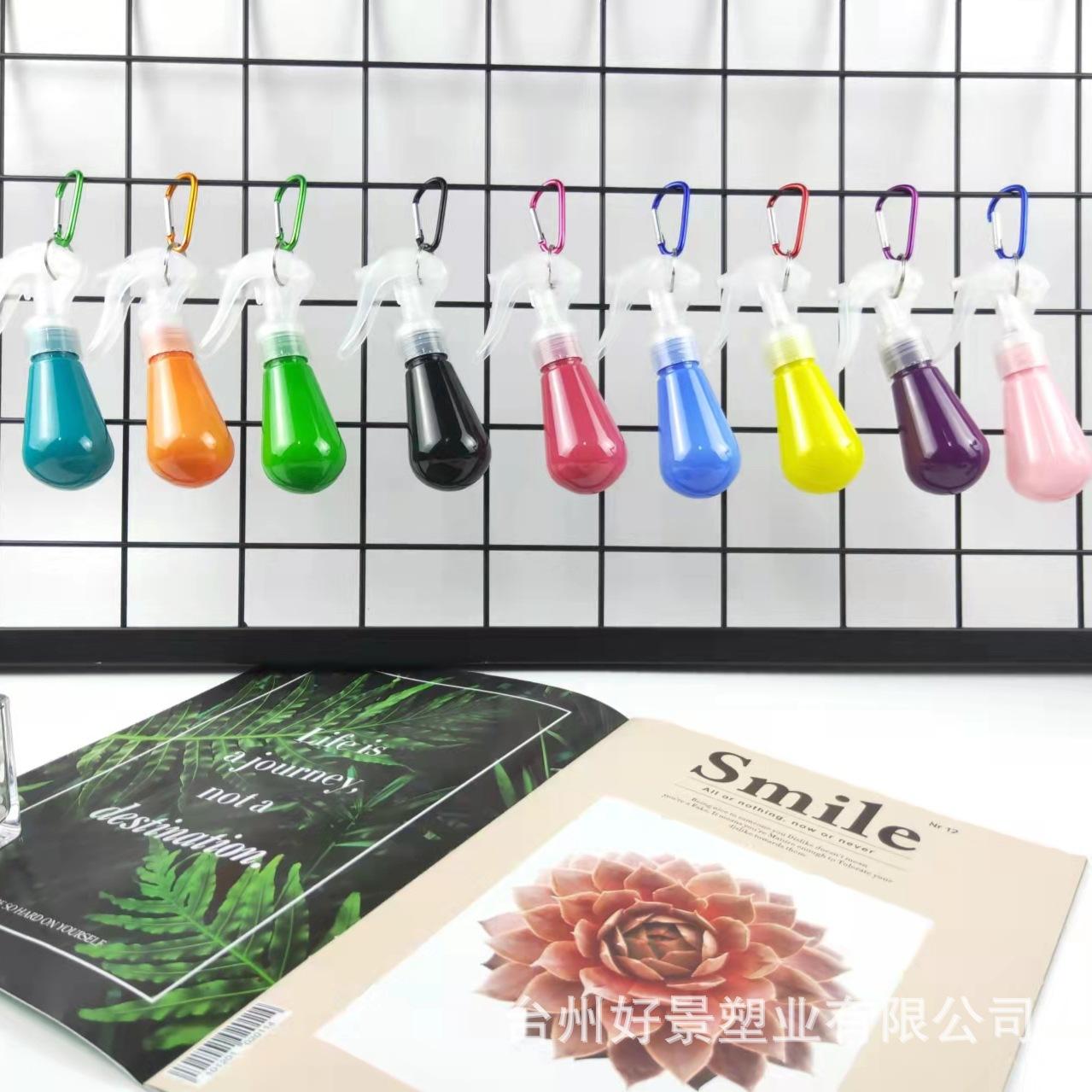 

60ml Portable Reusable Hook Bottle PET Spray Gun Spray Alcohol Hand Sanitizer Holder Keychain Carrier Travel Accessories