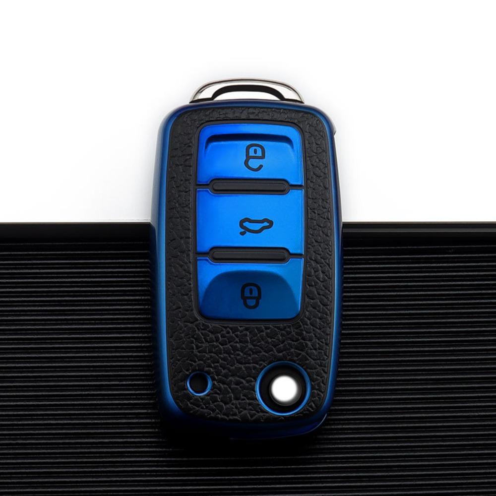 VW Car Key Cover for Polo Golf Jetta Passat Tiguan Santana Leather Key Case Protector