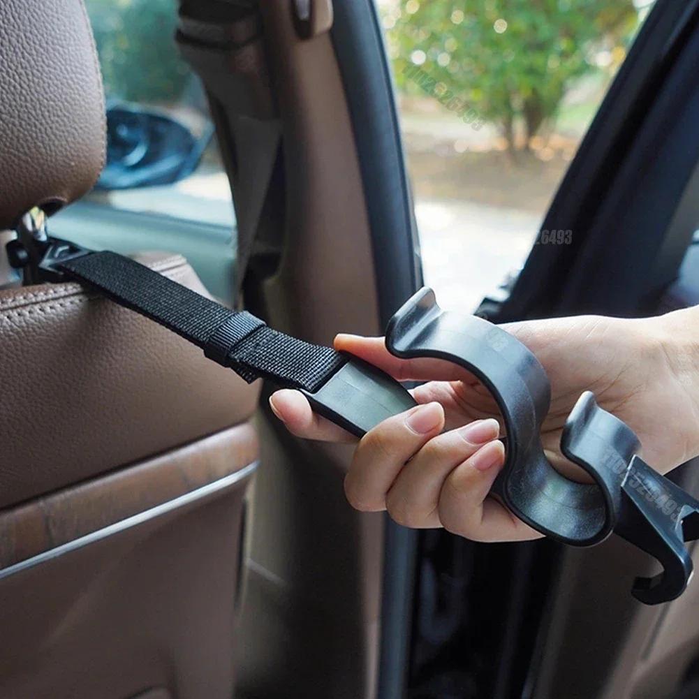 2pcs Car Back Seat Hook Multi-function Rear Seat Headrest Hanging Hook Umbrella Holder Seat Back Storage Hook Auto Interior Tool
