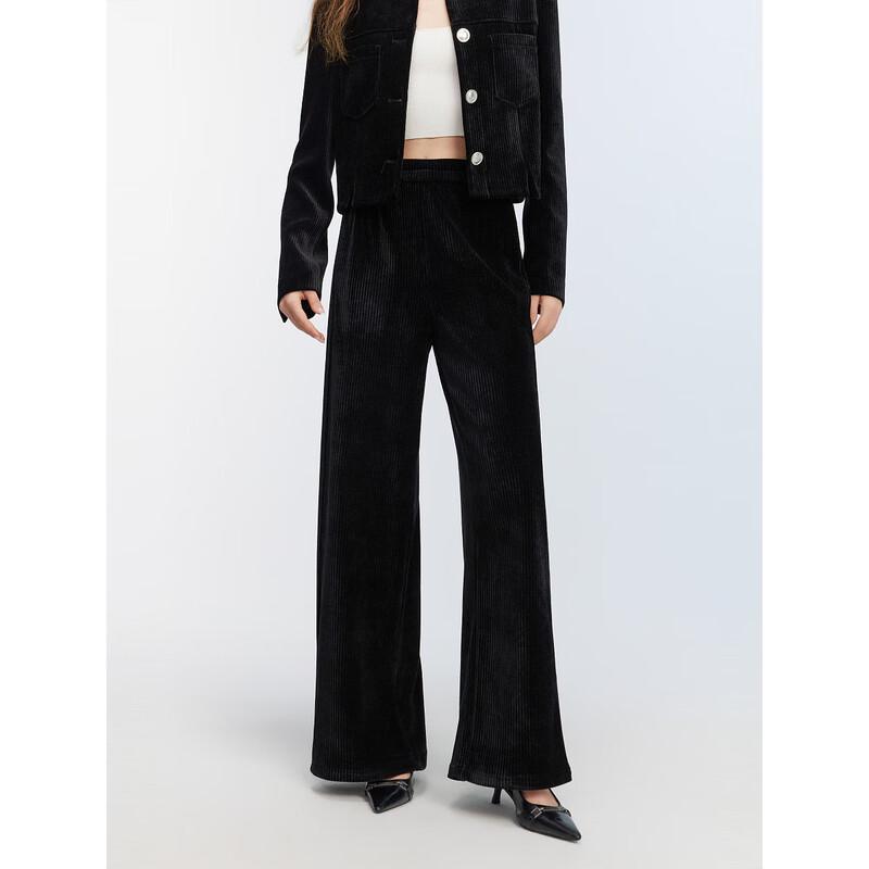 ELLE Women s French Style High-Waisted Casual Pants M