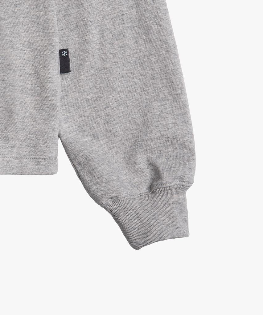 Liomeu Denim Applique Long Sleeve Tee_Melange Gray : Radiant172