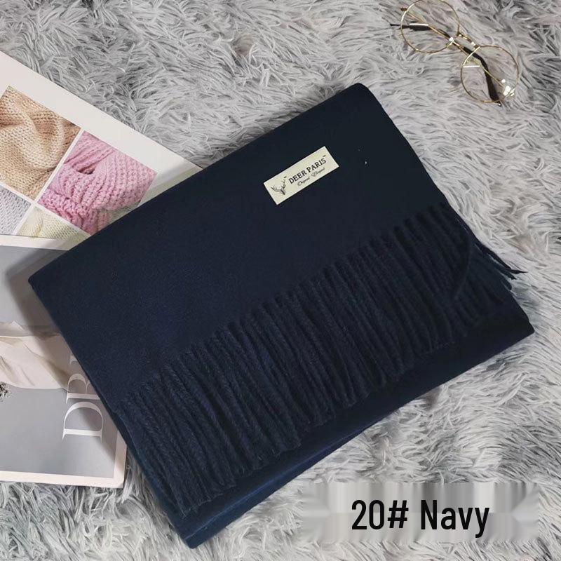 Luxury Unisex Scarf: Autumn/Winter Thickened Solid Color Cashmere-Feel Shawl
