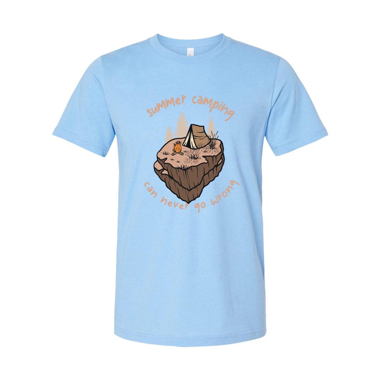

Summer Camping Graphic Unisex T Shirt For Outdoors Enthusiasts Featuring Tent Ca XL