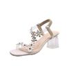 New Summer High Heels with Rhinestones for Plous-size Women