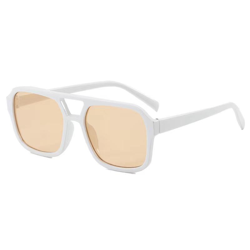 Nouvelles Lunettes de Soleil Rétro Européennes et Américaines Tendance Coréenne Carrées à Double Barre