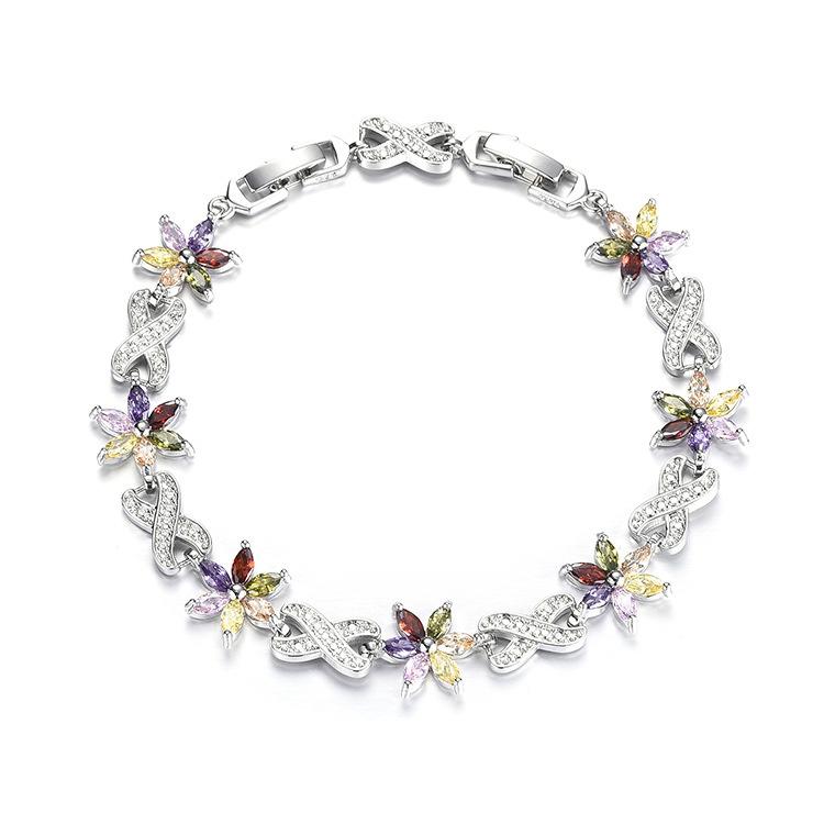 Niche Gifts Girlfriend Girlfriend High-End Bracelet, Women Do Not Fade Wisteria Flower Zircon Bracelet