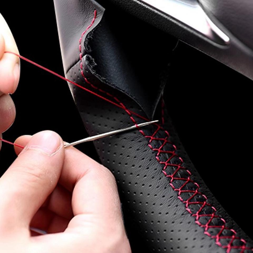 Hand Stitched Wear Resistant Perforated Non-slip Microfiber Leather Steering Wheel Cover For Mazda 3 CX-30 CX30 2020-2023