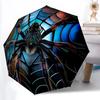 1pc Spider Web Automatic Folding Umbrella - Compact 8-Rib Design, Durable Iron Frame for Travel, Outdoor, Beach Fashion Accessory