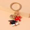 New Academic Dress Keychain Mortarboard Key Rings Pendants for Key Holder Handbag Decor DIY Graduation Ceremony Jewelry Gifts