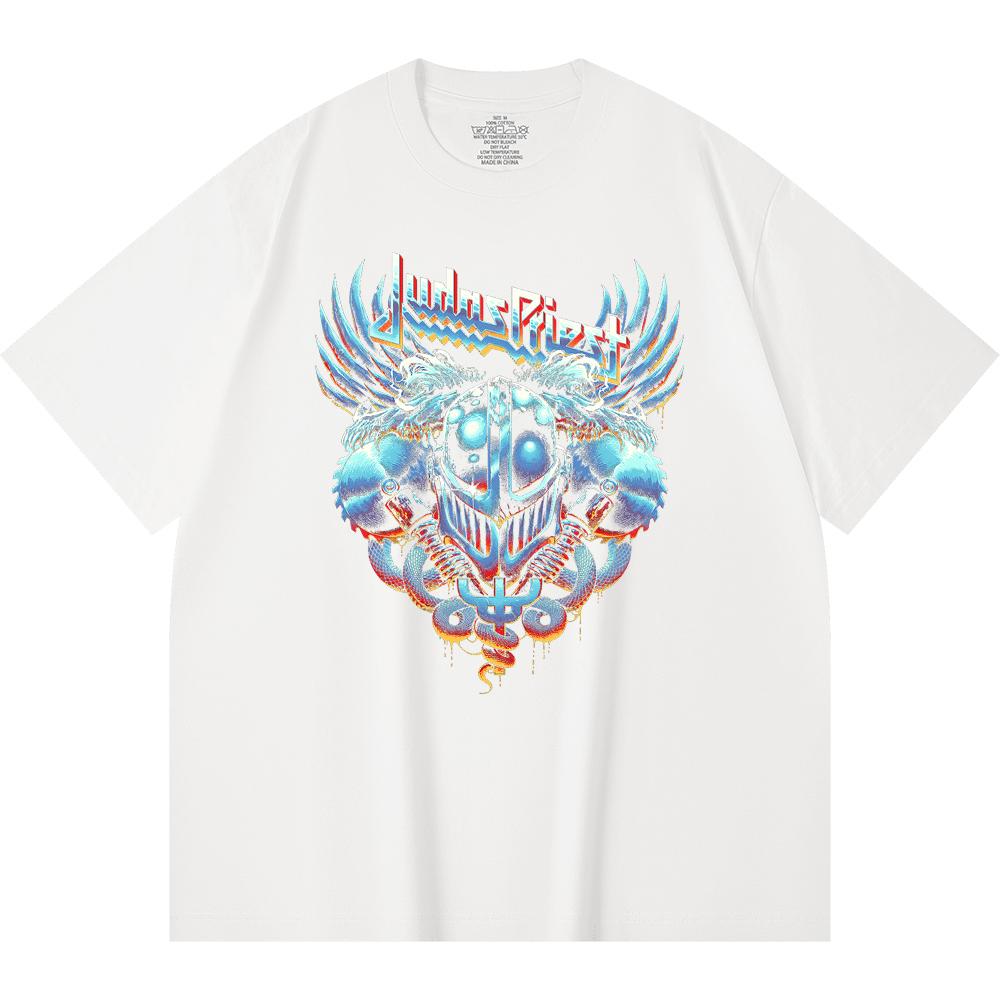 T-shirt Heavy Metal 100% Cotone 230 Gsm Stampa Band Rock Musica Popolare Unisex T-shirt Pesante in Cotone