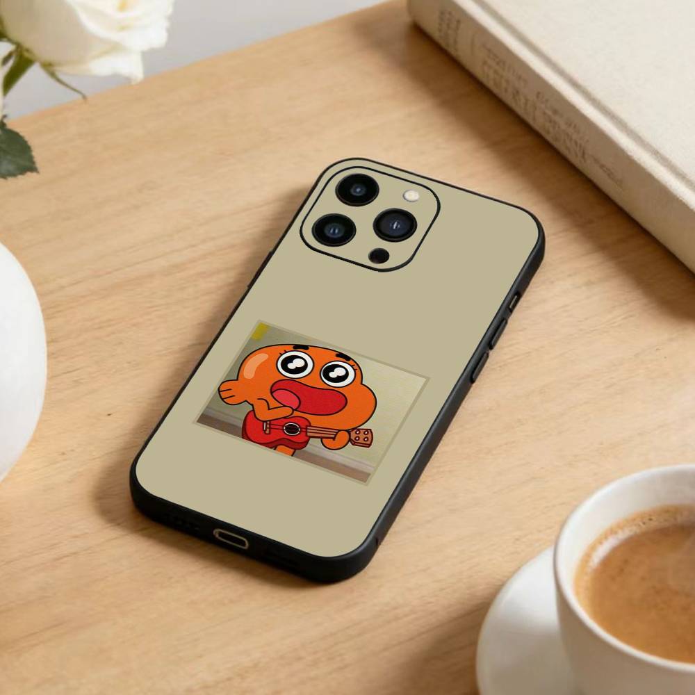 J-Gumball and Darwin Phone Case For iPhone17,16,15,14,13,12 Plus,Max Soft Silicone Black Cover