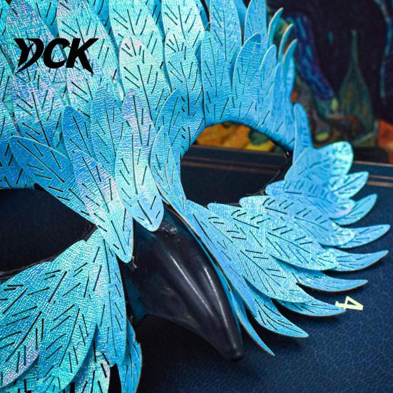 Plastic Feather Masque Bird Masquerade Masque, Iridescent Half Face Comfortable for Festivals with 3D Beak Halloween Costume, Cosplay Party