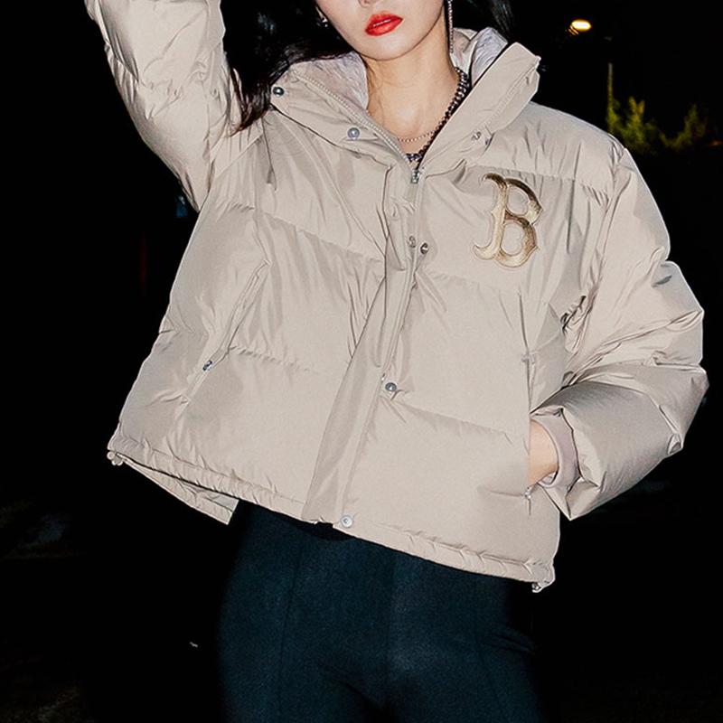 Nová péřová bunda MLB Zimní Dámská Sladká meruňková 31DJW1061-43B