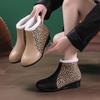 Fashion Shoes for Women Winter Leopard Print Ankle Plush Warm Short Boots Zippers Snow Boots Comfortable Non-slip Botas De Mujer 35-41