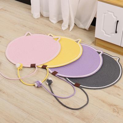 Yousheng Cat Scratching Pad Large Size 35cm Natural Cotton Rope Cat Scratching Mat Dual Scratching Pads for Indoor Cats Sturdy Clean Cat Bed with Toy