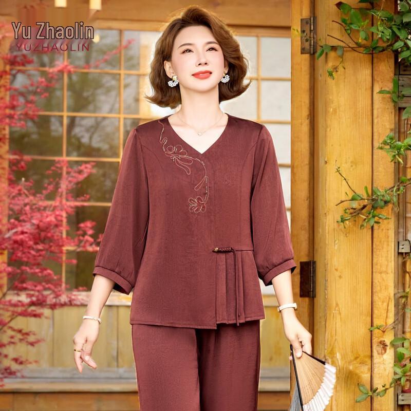 

YUZHAOLIN New Chinese Style Summer Two-Piece Set for Women 5XL (140-155 jin)