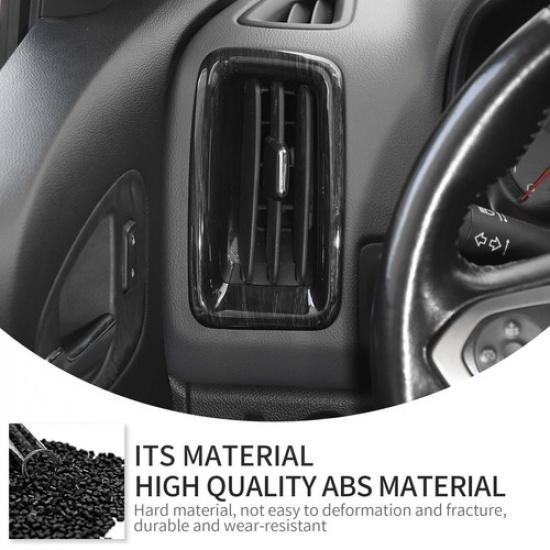 2x Black Wood Dashboard Side Air Vent Outlet Cover Trim for Chevy Colorado 2014+