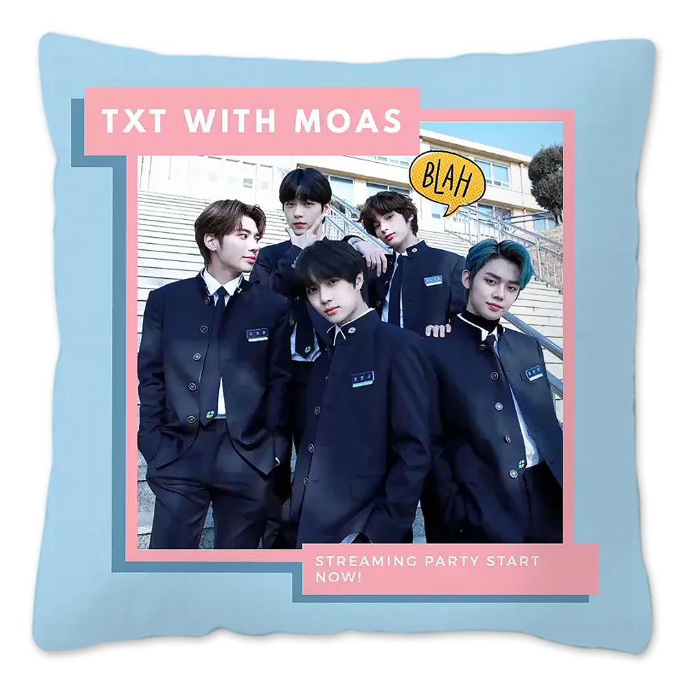 Koreanischer Kpop TXT Kissenbezug, wiederverwendbarer Kissenbezug für Sofa, Wohnzimmer, Harajuku Housses De Coussin