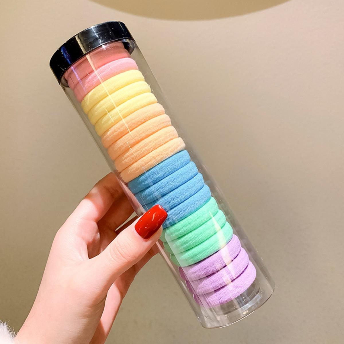 

20 шт. Женские резинки для волос Высокоэластичные резинки для волос, которые не повреждают волосы Прочные резинки для волос для всех типов волос розовый