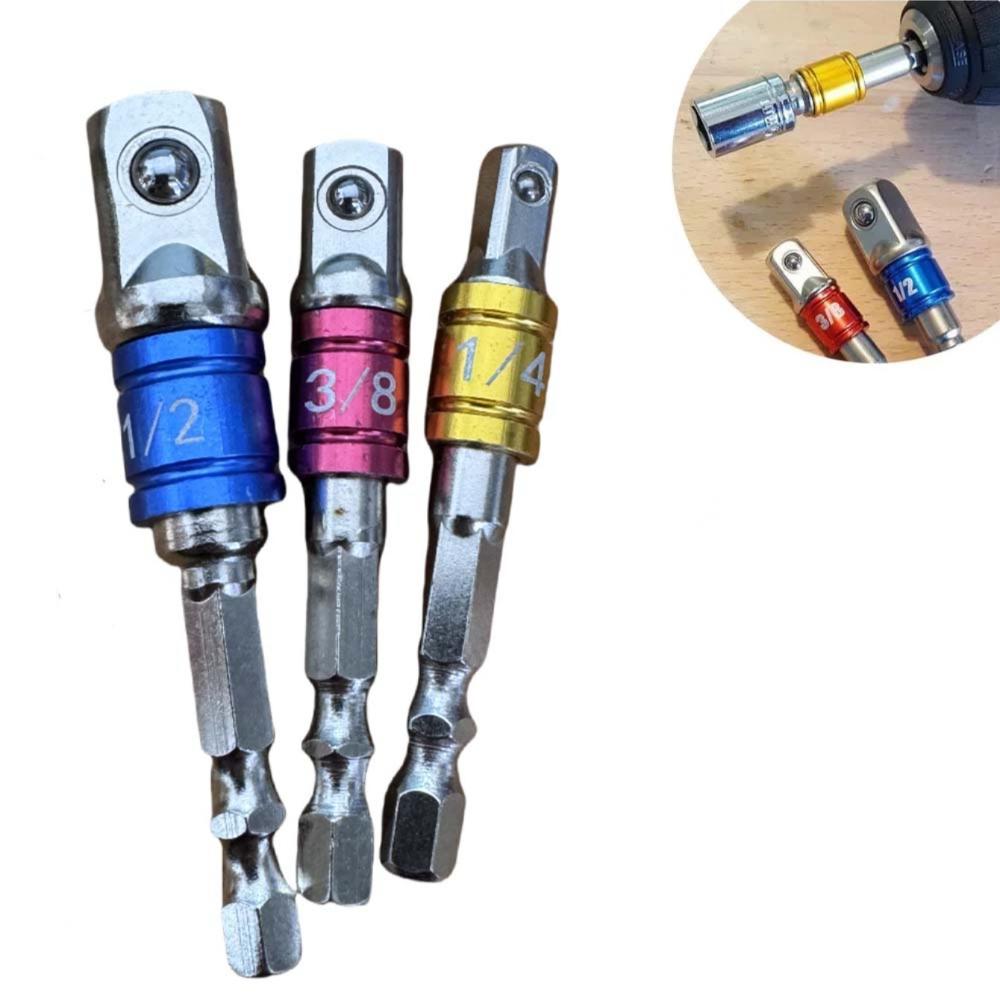 Schlagschrauber Stecknuss Verlängerungsadapter Verlängerter Konverter Bohrmaschine Sechskant auf Hochgeschwindigkeitsmutter Außenvierkant Schraubenschlüssel 1/4 3/8 1/2