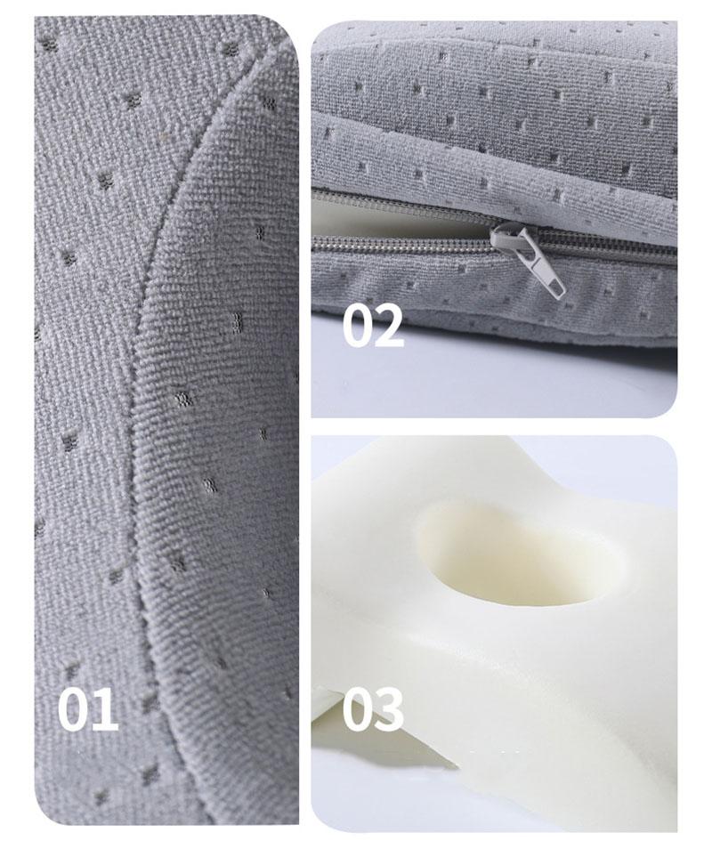 Nordic Solid Nap Sleeping Memory Cotton Pillow for Office Classroom Rebound Neck Pillow Detachable Breathable Waist Cushion