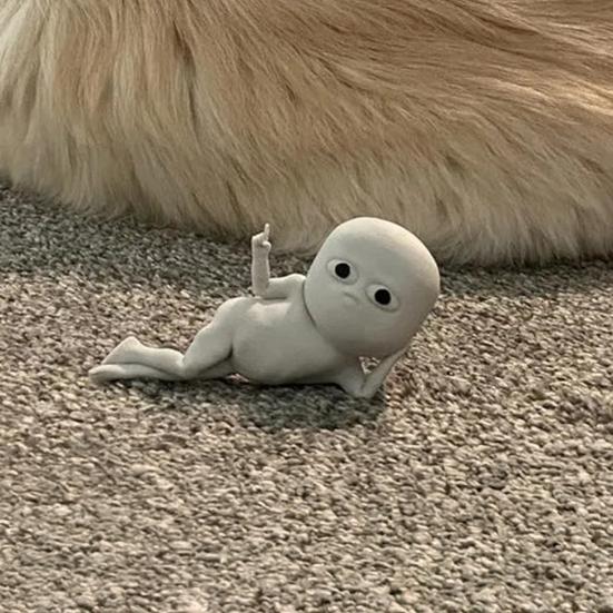 Little Guy Figurine Handmade 3D Printed Chill Vibes Lying Man Car Dashboard Desktop Decoration Ornament Road Trips Essential Drivers Gift