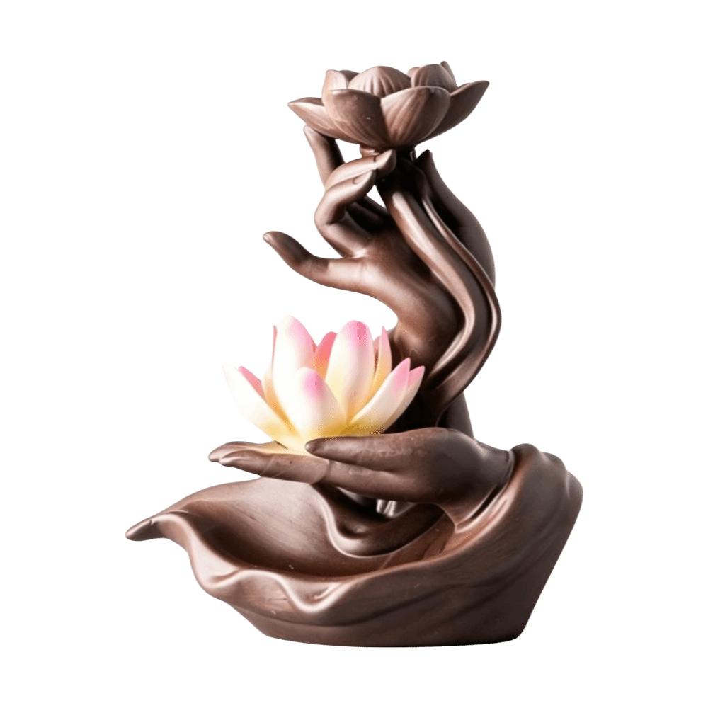 Ceramic Incense Burner Fountain Hand Shape Reflux Incense Burn Tray Home Decoration