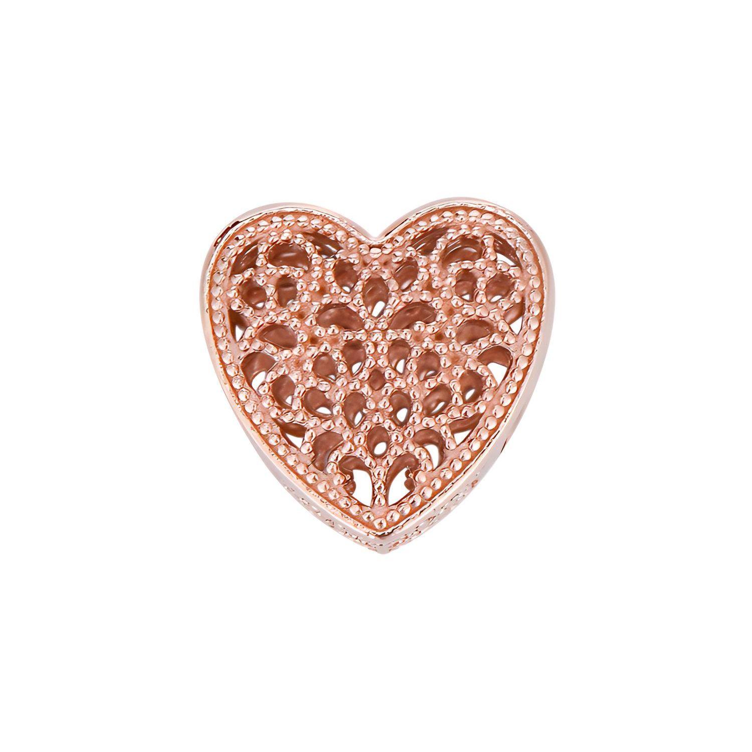 Pandora Romantic Heart Charm Unisex Jewelry Rose-Gold 781811 Rose Gold