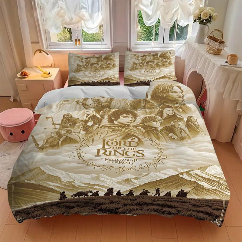 3pcs Lord of the Rings Cover Set, Bedding Set, Soft Comfortable Duvet Cover, For Bedroom, Guest Room (1*Duvet Cover + 2*Pillowcases, Without