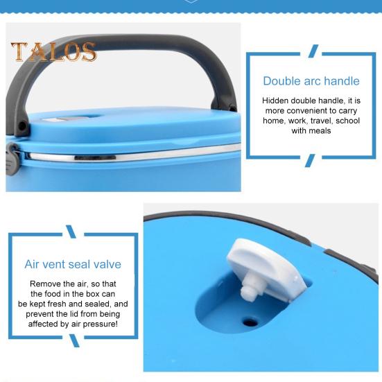 Lunchbox aus Edelstahl, isoliert, Thermo-Bento-Box, tragbar, leicht zu reinigen, Lebensmittelbehälter für Picknick im Freien