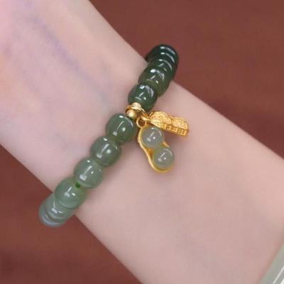 Green Gold Korean Style Bracelets Female Hand Chain Stone Bracelets Gradient Stone Bead Bracelets