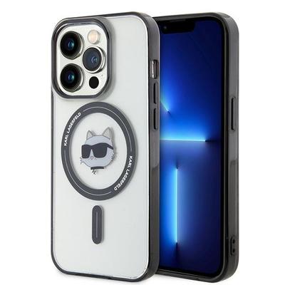 Etui Do iPhone 15 Pro Max Karl Lagerfeld MagSafe Choupette's Head Przezroczyste