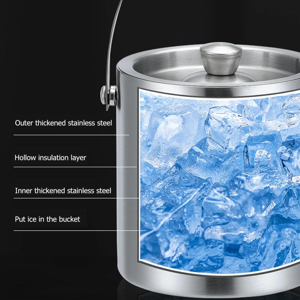 1.4/2/3 L Beer Cooler Bucket Double Wall Chilling Beer Container Insulated Ice Bucket  Champagne