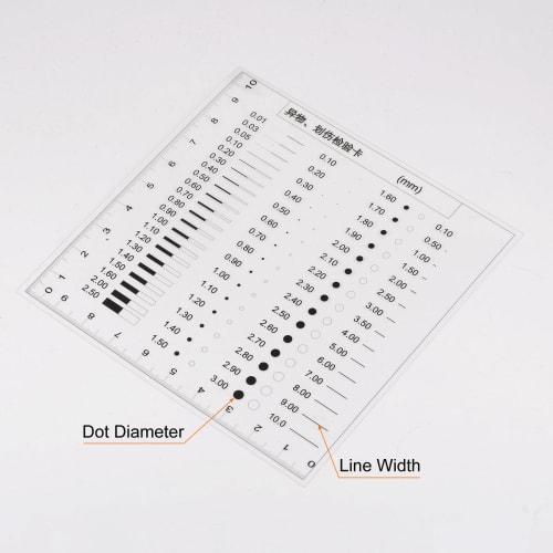 uxcell High-Precision SEC Size Estimation Chart, 10x10cm, Transparency Defect Detection Film Ruler for Diameter and Line Width Defect Measurement