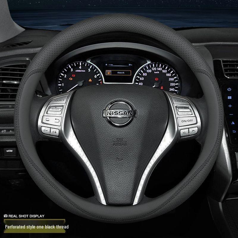 Genuine Leather Steering Wheel Cover for Nissan Sylphy, Sunny, Qashqai, Teana, Tiida, Kicks, Livina, X-Trail