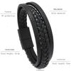 Men's 2023 Retro Leather Cord Woven Bracelet with Magnetic Buckle - European & American Ethnic Style