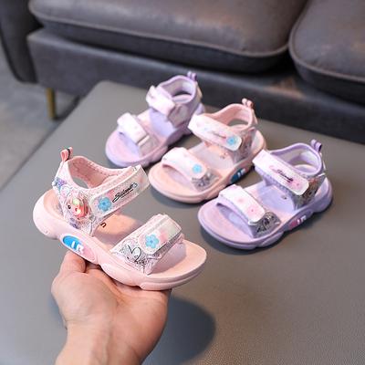 Girls' Shoes Summer New Bright Light Sandals Old Baby Girls Soft Soled Non Slip Princess Shoes Beach Shoes