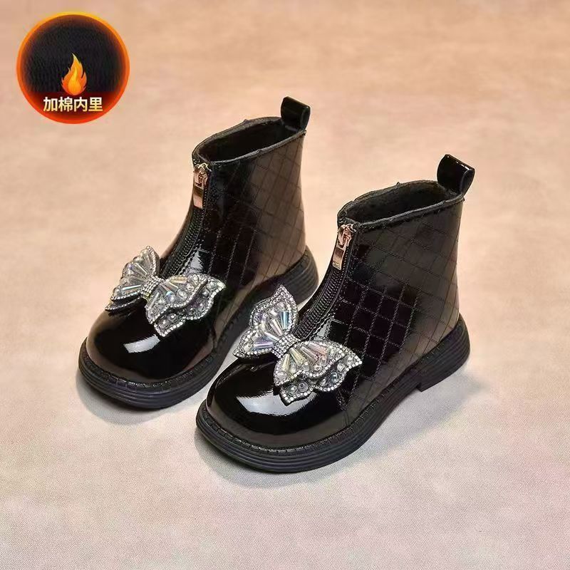 Girls baby shoes baby short boots spring and autumn new velvet children Martin little girl versatile