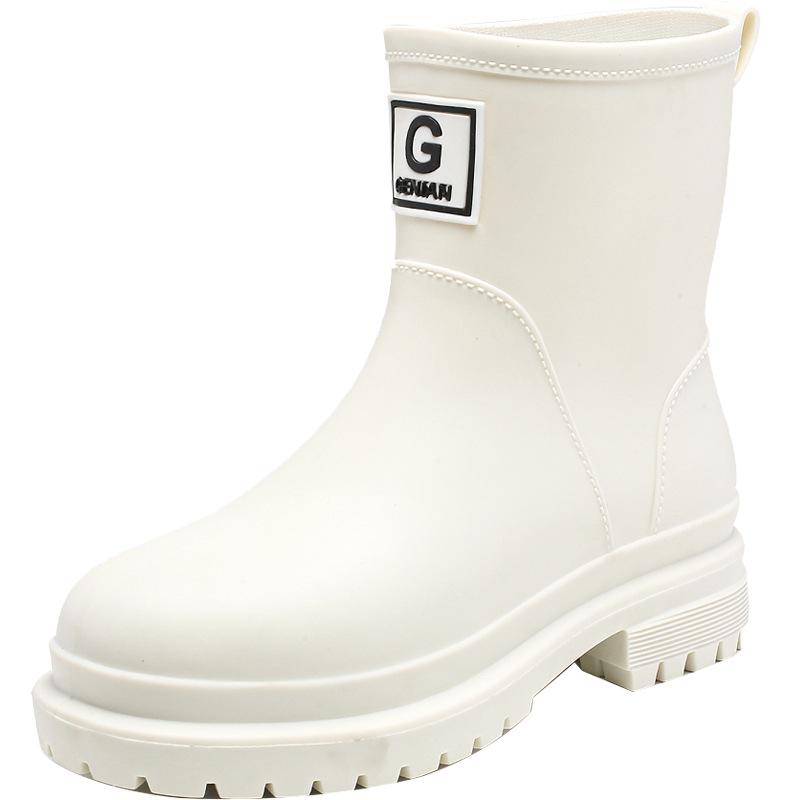 High-End Women's Mid-Calf Non-Slip Waterproof Rain Boots - Japanese Korean Style