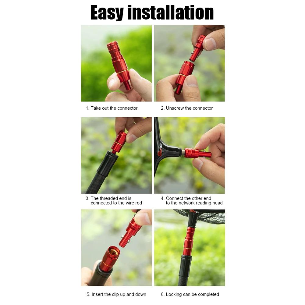 Landing Net Head Adapter Anti-rotation Fish Landing Net Screw Prevent Fish Running Fishing Landing Harpoon Fishing Accessories