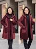 Women's Mid-Length Hooded Cotton Coat, Double-Sided, Retro Casual Plus-Size Jacket, Winter 2025